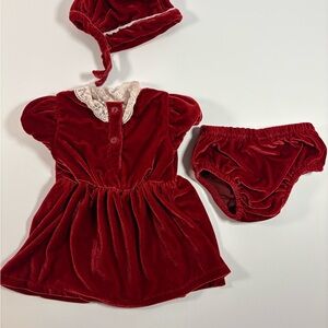 Nicole Miller Red Christmas One Piece Set 6/9 Months Kids Baby Girl